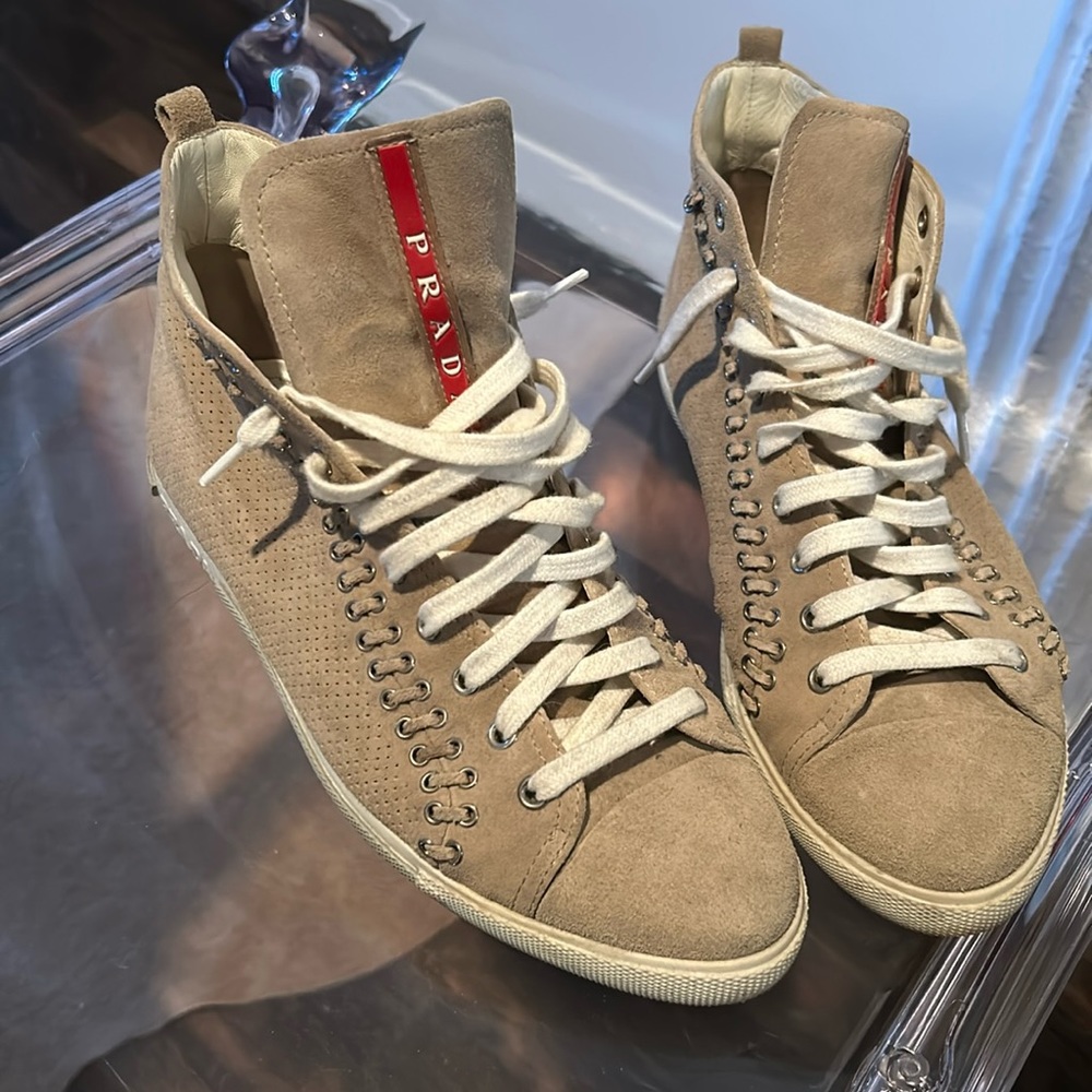 Prada suede high top sneakers 39